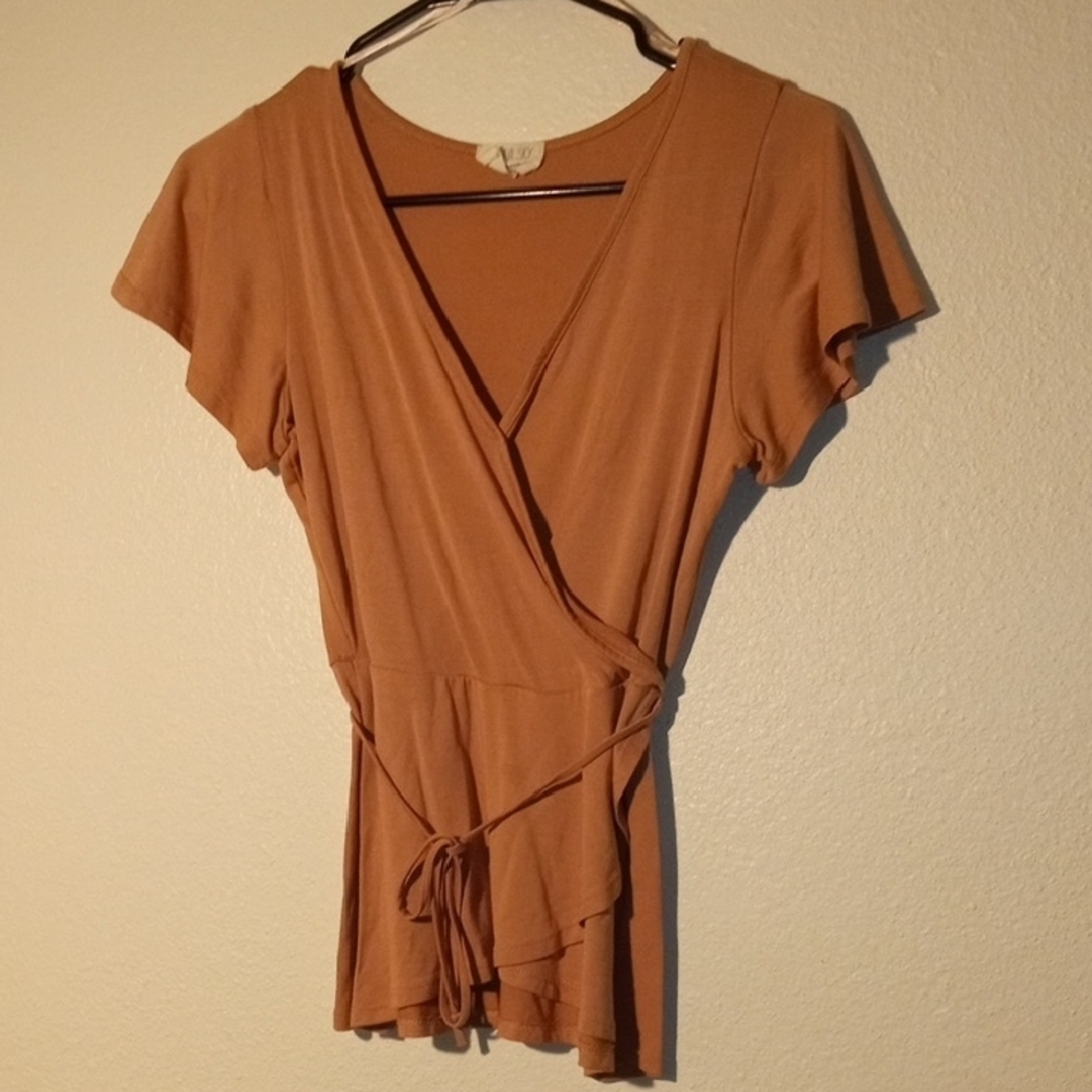 Women's Tan Wrap Top